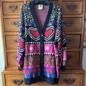 Farm Rio Women's Multicolor Patterned Cardigan
